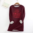 thumbnail image 1 of Chandails à Capuchon pour Adolescentes Mode Féminine Impression de Noël Manches Régulières Hiver Vacances Décontracté Manches Courtes Col Rond Chemise Hauts Tenues de Vacances d'Hiver pour Femmes en Liquidation, 1 of 5