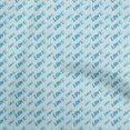 thumbnail image 1 of oneOone Polyester Spandex Light Blue Fabric Writing Font Fabric For Sewing Printed Craft Fabric By The Yard 56 Inch Wide, 1 of 4