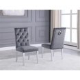 thumbnail image 4 of 7pc. 68" x 40" Glass Dining Set with 6 Chairs and Silver Stainless Steel, 4 of 4