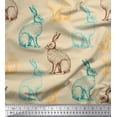 thumbnail image 1 of Soimoi Orange Cotton Duck Fabric Rabbit Animal Print Fabric by the metre 42 Inch Wide, 1 of 4