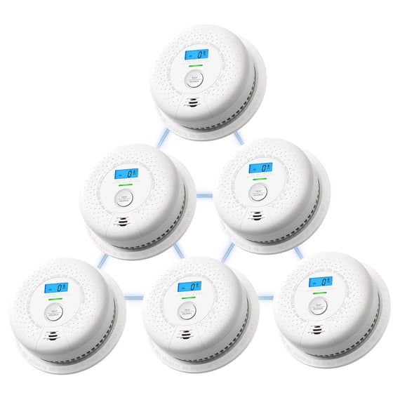 X-Sense Smoke and Carbon Monoxide Alarm Combo, 10 Year Battery, Wireless Interconnected Smoke Detector, Connects Up to 24 Link+ Alarms, 6 Pack, SC01-W