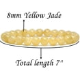 thumbnail image 2 of Bracelet Extensible Unisexe en Perles Rondes 8 mm en Jade Jaune Naturel, 2 of 5