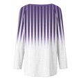 thumbnail image 5 of Styesk Chemises à Manches Longues pour Femmes Grande Taille Chemise Rayée Tendance Col Rond Ample Tunique Décontractée Dégradé Douce Légère, 5 of 5