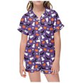 thumbnail image 1 of WEAIXIMIUNG Pyjama de Noël pour Garçons, Loisirs pour Enfants, Imprimé, Col à Boutons, Haut à Manches Courtes, Short, Ensemble de Pyjama, 1 of 4