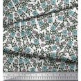 thumbnail image 3 of Soimoi Poly Georgette Fabric Leaves & Floral Block Printed Fabric 1 Yard 52 Inch Wide, 3 of 3