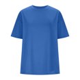 thumbnail image 3 of Plebaso T-Shirts Surdimensionnés pour Femmes 2025 Manches Courtes Hauts Amples Col Rond Décontracté Uni T-Shirts Basiques pour Femmes, 3 of 5