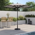 thumbnail image 1 of HOMETRENDS 7.5 ft. Round Push-Up Market Patio Umbrella, Black & White Stripe, 1 of 10
