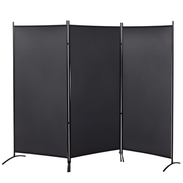 HOMCOM 6' 3 Panel Room Divider, Double Hinged Privacy Screen, Grey