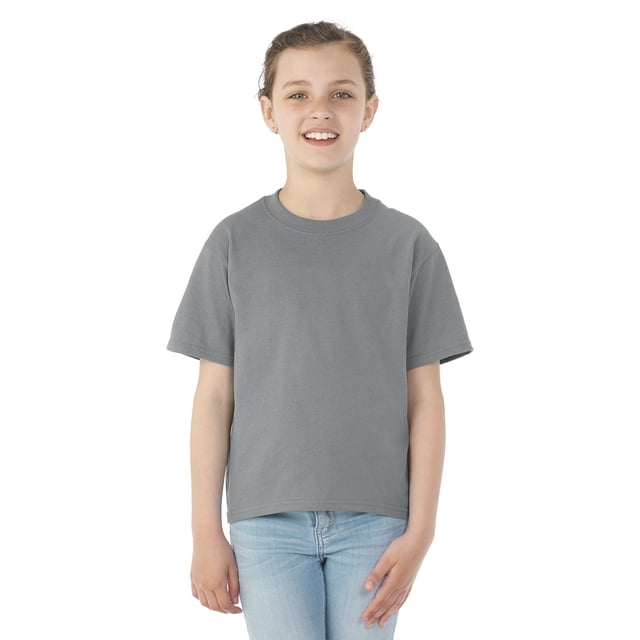 Jerzees T-Shirt à Manches Courtes Col Ras du Cou Youth DRI-POWER Active, TP, Oxford