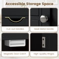thumbnail image 4 of Gymax Armoire de Salle de Bain Armoire de Rangement Autoportante avec 4 Tiroirs 1 Armoire Fermée Noir, 4 of 6