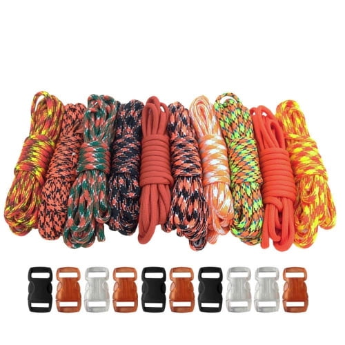 (Orange) - PARACORD PLANET 250kg Type III Paracord Combo Crafting Kits with Buckles
