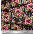 thumbnail image 2 of Soimoi Poly Georgette Fabric Floral,Hummingbird & Squirrel Animal Fabric Prints by Yard 52 Inch Wide, 2 of 3