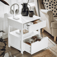 thumbnail image 5 of SoBuy Beside Table with Drawers, Night Table Stand Lamp Table End Table Side Table, White FRG258-II-W, 5 of 5