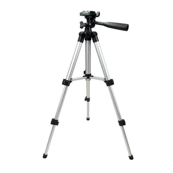 LEEYNEER Adjustable Height 360 Degree Rotaing Camera Telescopic Tripod Standard 1/4 Inch Quick Release Mount for DSLR Camera / LCD Monitor/ Camcorder (Silver)