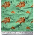 thumbnail image 1 of Soimoi Green Viscose Chiffon Fabric Text & Europe Map Travel Fabric Prints By Yard 42 Inch Wide, 1 of 5