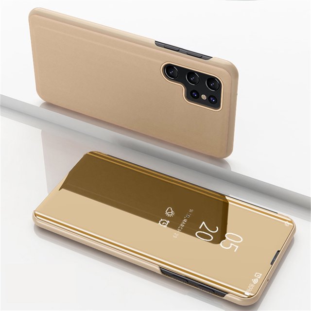 Mirror Vertical Protective Case for Samsung Galaxy S23 Ultra Full Body Protection Curved Streamer Plating Fashion Kickstand Shockproof Scratch-Resistant Case for Samsung S23 Ultra,A