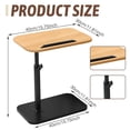 thumbnail image 2 of ZYNERY Table d'Appoint en Bois en Forme de C 30x45x45-80 cm, Hauteur Réglable avec Rotation à 360° et Plateau Rabattable, Petite Table à Café/collations pour Sofa/lit (Couleur Bois - Dessus Rabattable), 2 of 7