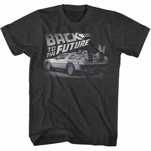 Back To The Future T-Shirt pour Adulte Noir Chiné Bttf Délavé