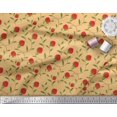 thumbnail image 3 of Soimoi Tissu Rayonne Feuilles & Fraises Tissu Imprimé 1 Yard 56 Inch Wide, 3 of 3