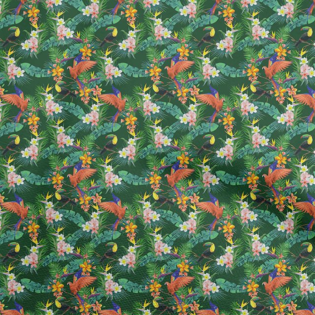 oneOone Rayon Dark Green Fabric Tropical Sewing Material Print Fabric By The Yard 56 Inch Wide