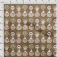 thumbnail image 4 of oneOone Cotton Flex Brown Fabric Sea Shells Ocean Craft Projects Decor Fabric Printed By The Yard 40 Inch Wide, 4 of 4