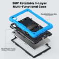 thumbnail image 2 of Case for Lenovo Tab K10 10.3 Inch / M10 FHD Plus 2020 2nd Gen with Screen Protector, 360 Degree Rotating Kickstand Hand Strap Heavy Duty Shockproof Cover with Shoulder Strap, Sky Blue, 2 of 7