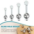 thumbnail image 4 of Uxcell Écrous Boule Bouton, Acier Inoxydable Rond Solide Trou Aveugle Capuchon de Vis Décoratif Poignée de Machinerie Matériel M4x15mm 12, 4 of 7