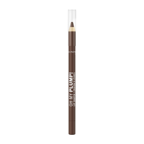 Rimmel Oh My Plump ! Lip Shaper, 110 Rich Cacao, crayon à lèvres enrichi en peptides, ultra-crémeux, résistant aux transferts