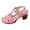 Pink, variant on Womens Open Toe Dress Sandals Casual Non Slip Fashion Chunky Platform Block Mid Heel Sandal with Ankle Strap Pink Size 8