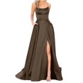 thumbnail image 2 of EGNMCR Robes de Soirée pour Femmes, Robes Formelles pour Femmes, Robes de Cocktail pour Femmes Robe Longue Unie à Dos Dégagé avec Bretelles Robe Ajustée à Épaules Dénudées Robe de Soirée pour Femmes Robe pour Femme, 2 of 5