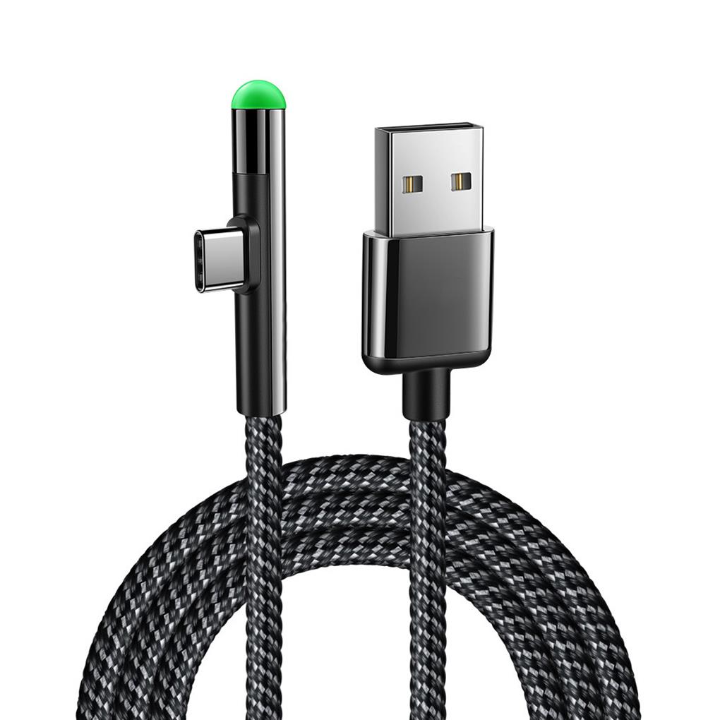 yingyy LED USB Type C Cable Braided Fast Charging Type-C Cable USB-C Charging Cable Black