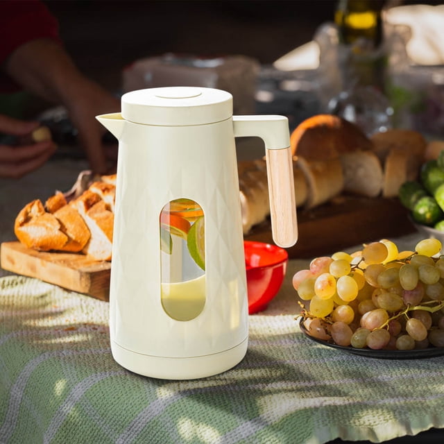 Glass Pitcher with Lid Glass Pitcher Water Pitcher Glass Water Pitcher Cold Kettle Household Cold Water Cup Large Capacity High Temperature Water Storage Summer Drink Bucket Cold Kettle