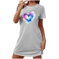 thumbnail image 2 of Mefallenssiah Chemise de Nuit Courte Surdimensionnée pour Femmes Mode Imprimé Poitrine Manches Courtes, 2 of 7