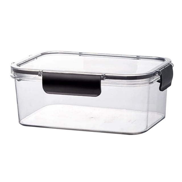 yulier Plastic Food Storage Container with Snap Lids, Clear Rectangle Meal Prep Container, Freezer Airtight Leakproof Food Fresh-Keeping Box for Fruits Vegetables Butter Cheese