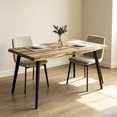 thumbnail image 1 of Homy Casa Lancelot 63" Walnut Dining Table for 6, Rectangular Kitchen Table with Natural Edge Look, 1 of 7