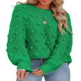 thumbnail image 1 of Pulls Tricotés pour Femmes Pulls Unis Col Rond Pull à Manches Longues, 1 of 6