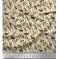 thumbnail image 1 of Soimoi Polyester Crepe Fabric Leaves & Leopard Animal Printed Fabric 1 Yard 52 Inch Wide, 1 of 1