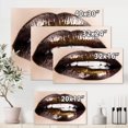 thumbnail image 4 of Designart Black Gold Lips Biting Canvas Wall Art, 4 of 4