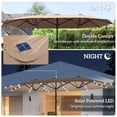 thumbnail image 4 of Outsunny Parasol de Terrasse Double Face 174 Pouces, Ombre Solaire, Kaki, 4 of 10