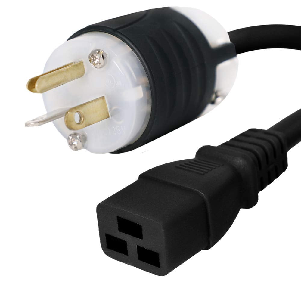 5-20P to C19 Power Cord, Build, 20A, 125V, 12/3 SJT, 15 Foot