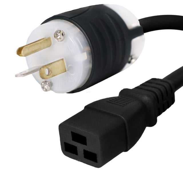 Cordon d'Alimentation 5-20P à C19, Build, 20A, 125V, 12/3 SJT, 15 Pieds