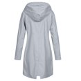 thumbnail image 3 of Kcodviy Chandail à Capuchon Pluie Long Vestes Unies Décontracté pour Femmes Manteau Veste Femme Extérieur Veste Femme Grande Taille Couleur Coupe-Vent Manteau Femme, 3 of 3