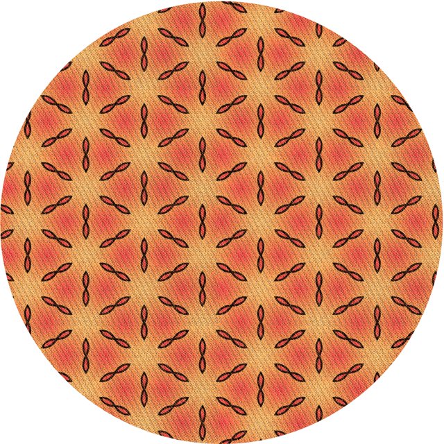 Ahgly Company Tapis d'Intérieur Ronds Transitionnels Lavables à la Machine, Rouge Lave, 7 Pieds Rond