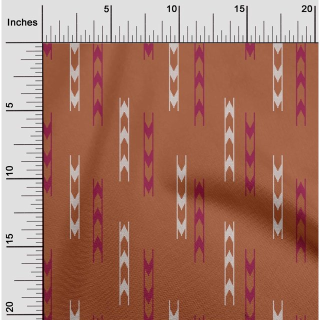 oneOone Polyester Lycra Fabric Arrow Sign Kasuri Print Sewing Fabric BTY 56 Inch Wide