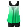 thumbnail image 4 of FAVIPT Womens Two Piece Swimwear Printed Tummy Control Bathing Suits Modest Athletic Tank Top with Boyshorts Mint Green,S, 4 of 5