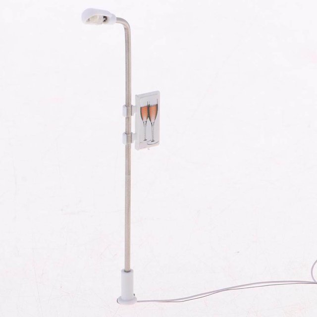 20 Pcs Lampadaires Miniatures Modèle HO Lampes Modèle Jardin Paysage Échelle OO DEL Blanc 1:150