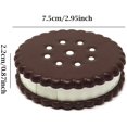 thumbnail image 2 of Cookie Shaped Contact Lens Case Travel Contact Lens Box with Mirror (Brown), 2 of 5