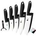thumbnail image 4 of 6PCS Ceramic Knives Set for Kitchen 5-Piece Sharp Paring Knives with Covers and a Peeler,Sharp 6-inch Serrated Bread Knife Fruit Cutter 3", 4", 5" Inch, 4 of 6