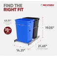 thumbnail image 3 of Rev-A-Shelf Double Pullout Trash Can 35 qt. for Kitchen, RV-18KD-2218C-S, 3 of 10