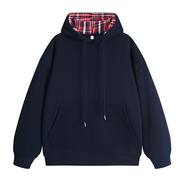 RXIRUCGD Hommes Décontracté Mode Uni Manches Longues Hauts Blouse Chandail à Capuchon Chandails, Marine, Taille : M